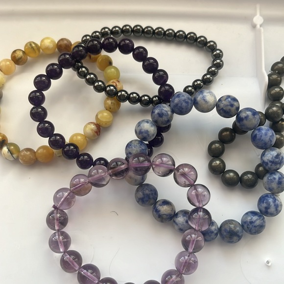 Yellow Opal Stretch Crystal Bracelet 8mm Beads - Picture 7 of 8